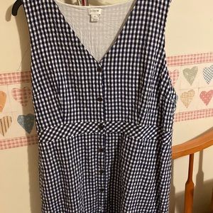 J. Crew V-Neck Gingham Pattern Dress